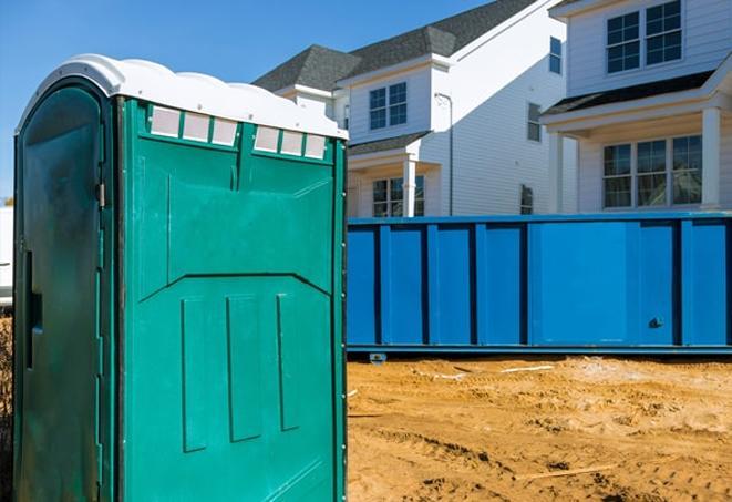 porta potties at a work site facilities for workers and a cleaner work environment